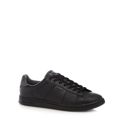 Black 'Bane' faux leather trainers